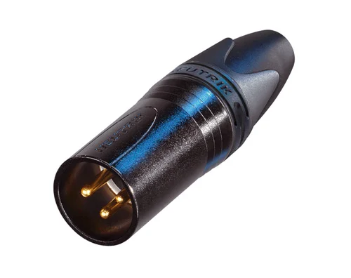 3芯电缆连接器，公，镀黑外壳，镀金触点