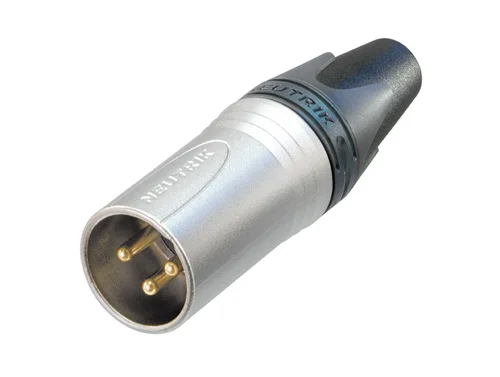 3芯电缆连接器，公，丝绒镀铬外壳，精密加工的镀金触点