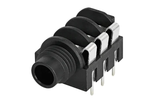 1/4"立体声插口，带开关，带半螺纹轴端和PCB直安装针