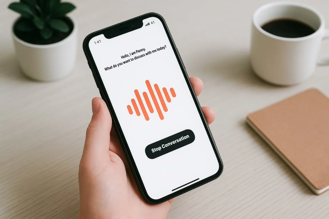 显示音频波形应用的智能手机